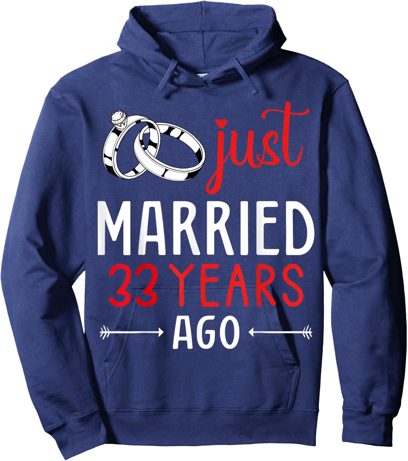 Just Married 33 Years Ago Couple Matching 33th Anniversary Hoodie - Hoodie | Navy