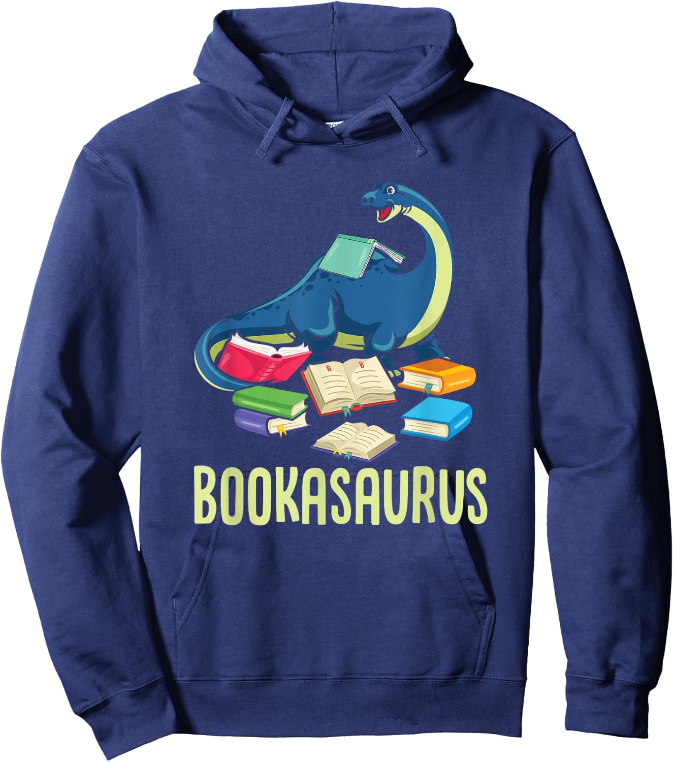 Bookasaurus Book Lover Reading Books Funny Dino Lover Gift Hoodie - Hoodie | Navy