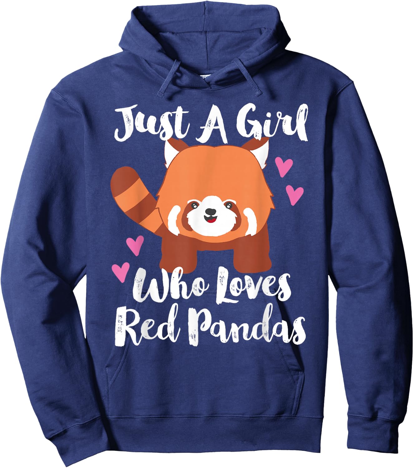 Just A Girl Who Loves Red Pandas with Hearts Hoodie - Hoodie | Navy