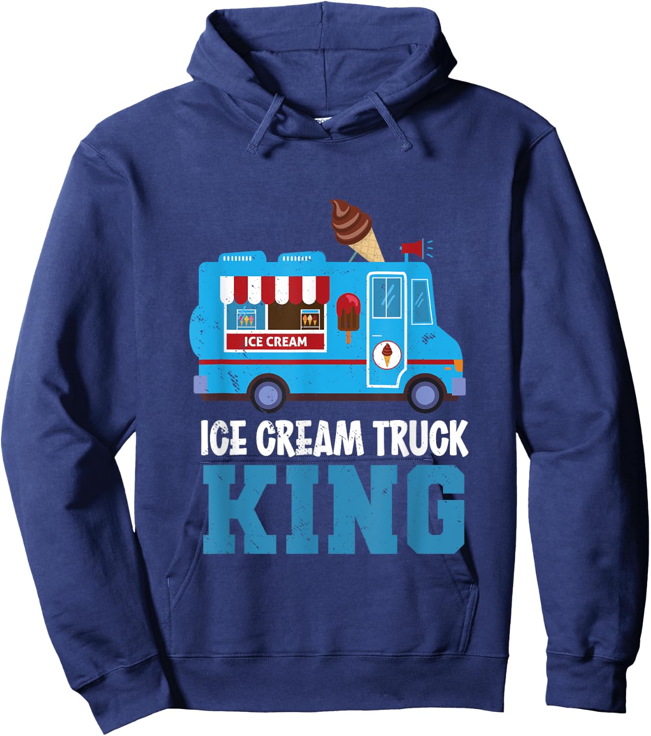 Ice Cream Truck King Nostalgia Summer Ice Cream Truck Driver Hoodie - Hoodie | Navy