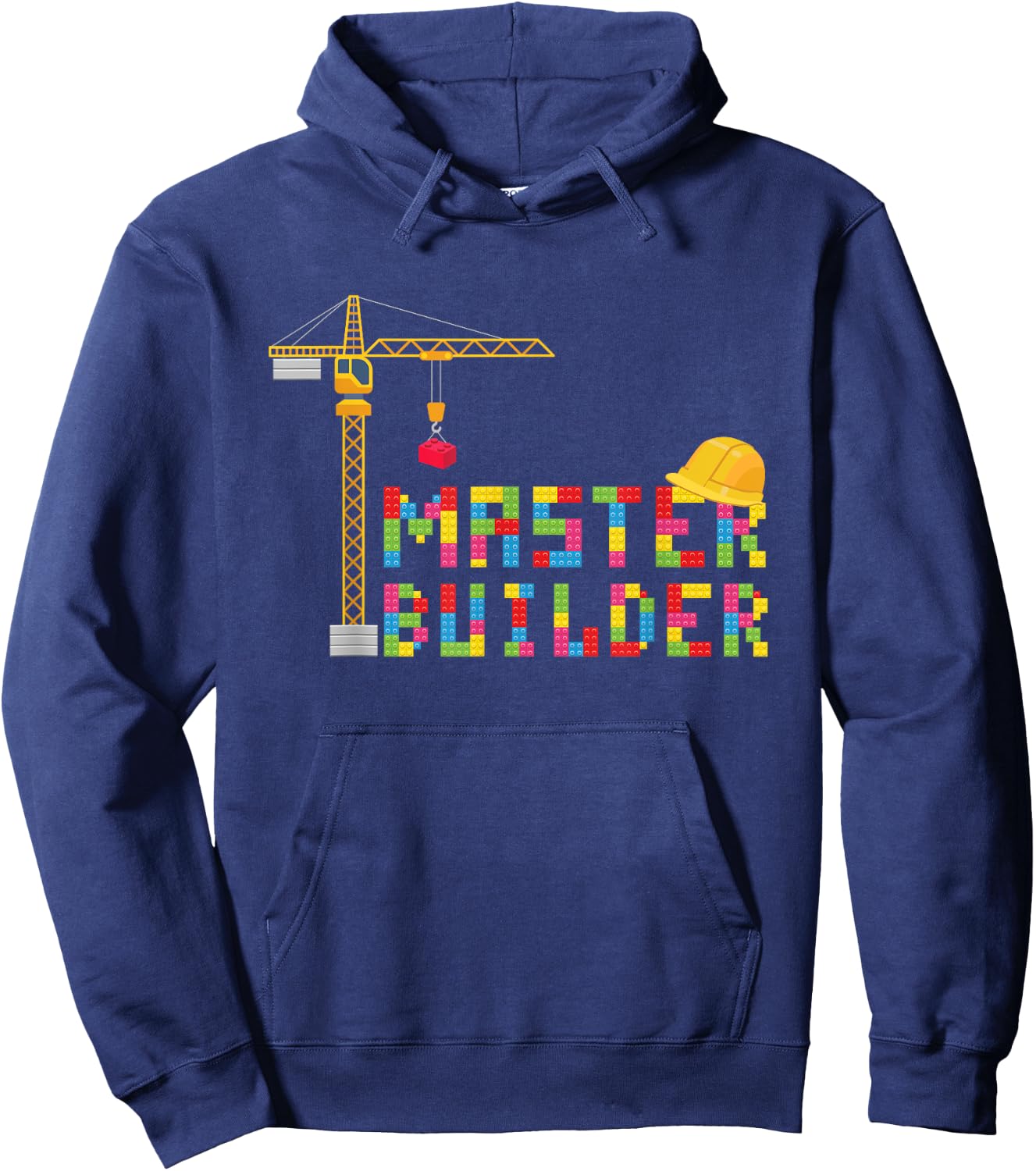 Master Builder Engineer Construction Building Bricks Blocks Hoodie - Hoodie | Navy