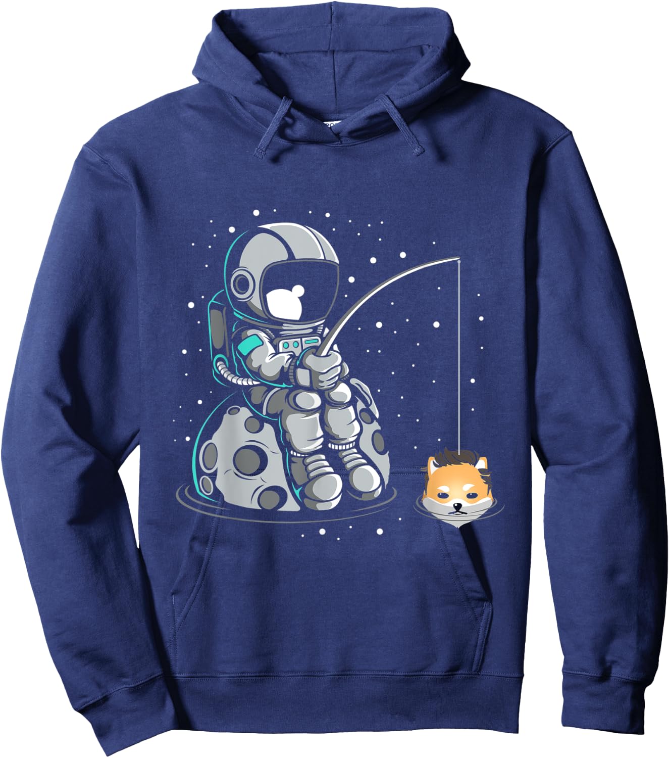 Dogelon Mars Fishing Elon Coin Blockchain Digital Asset Hoodie - Hoodie | Navy