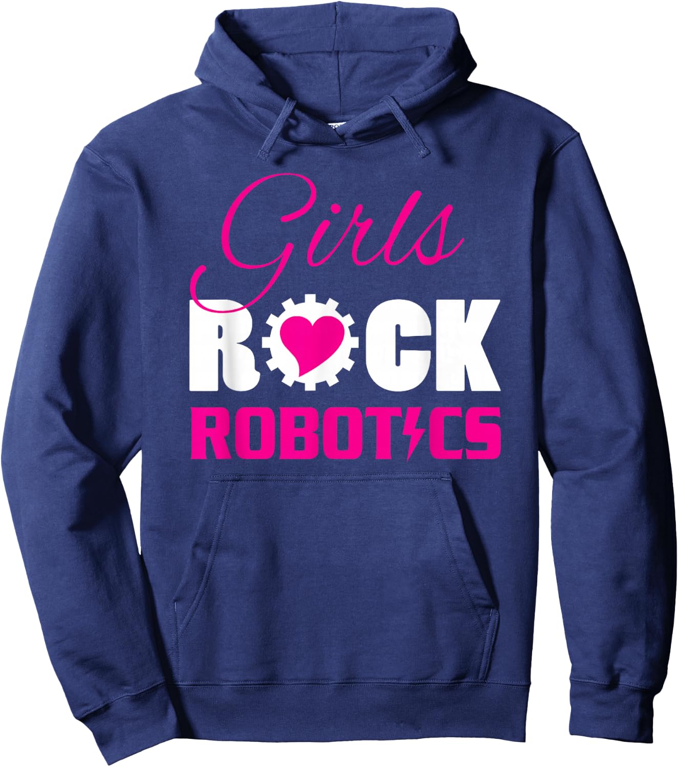 Girls Rock Robotics Fun Science Engineering Woman Hoodie - Hoodie | Navy