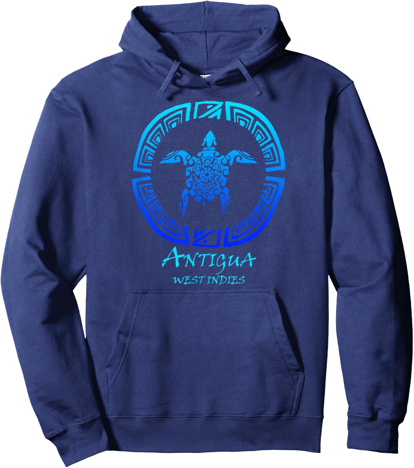 KULAWIND Antigua, West Indies Vintage Retro Tribal , Black, Small Hoodie - Hoodie | Navy