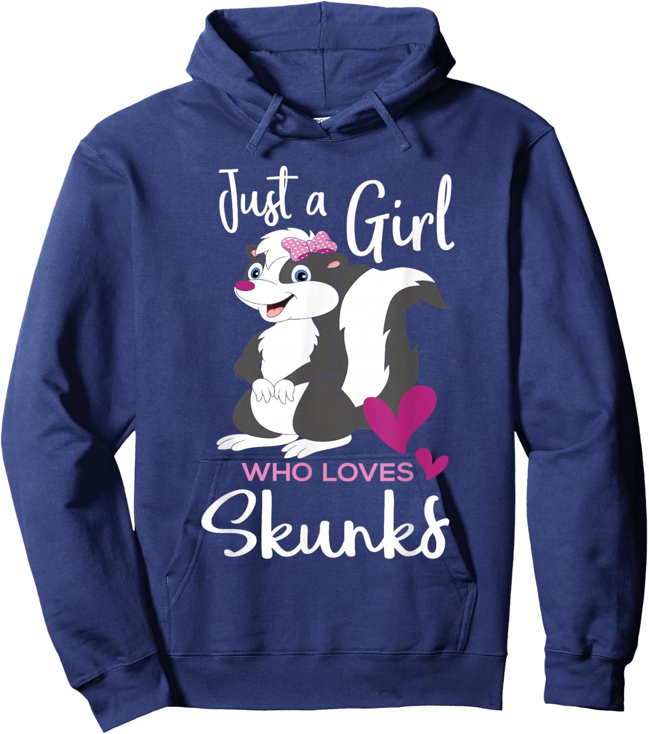 A Girl Who Loves Skunks - Skunk Lover Zookeeper Zoologist Hoodie - Hoodie | Navy