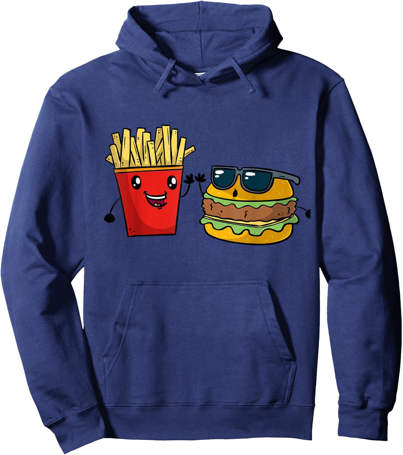 Funny Fast Food Hamburger French Fries Besties Gift Hoodie - Hoodie | Navy