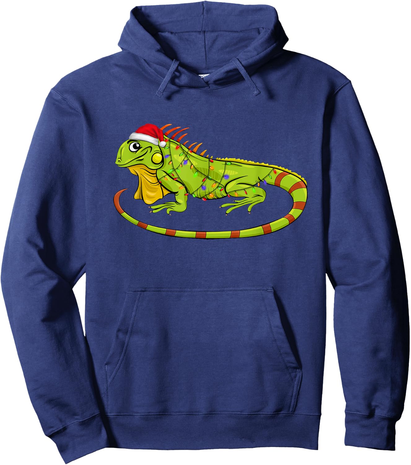 Iguana Christmas Light Sweater Funny Animals Lover Xmas Gift Hoodie - Hoodie | Navy