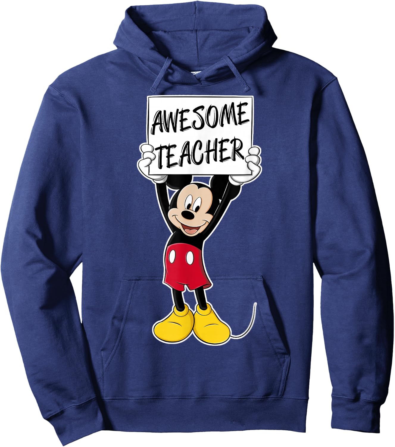 Disney Mickey and Friends Awesome Teacher Vintage Sign Hoodie - Hoodie | Navy