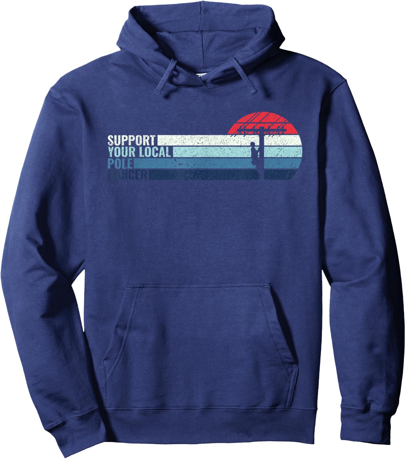 Support Your Local Pole Dancer - Lineman Electrical Cable Hoodie - Hoodie | Navy