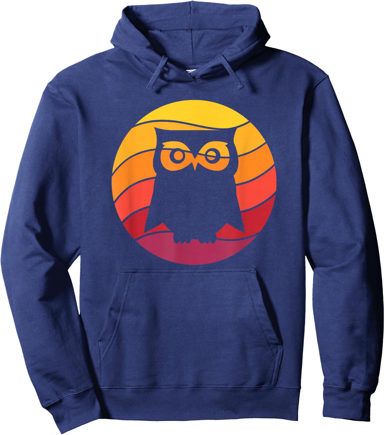 Owl Retro Style Vintage Hoodie - Hoodie | Navy
