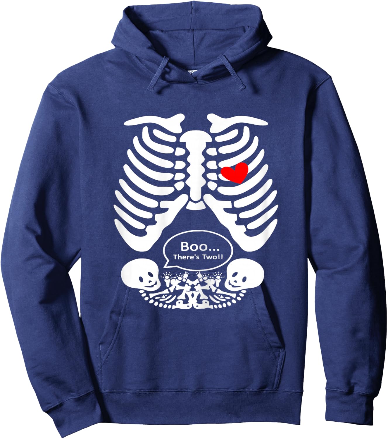 Twins Baby Bump Pregnant Women Mom Mama Announcement Costume Hoodie - Hoodie | Navy