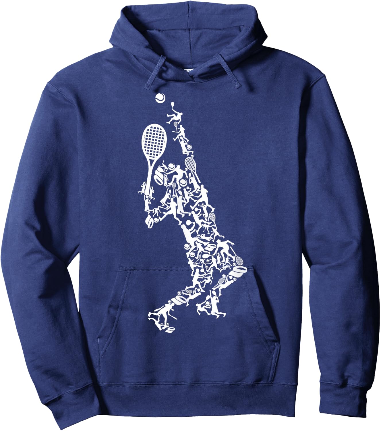 Tennis silhouette , Black, Small Hoodie - Hoodie | Navy