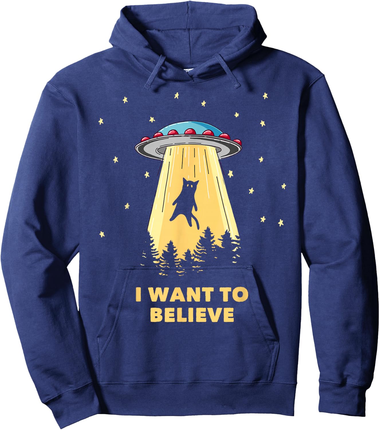 Area 51 UFO Hunter Alien Abduction I Want To Believe Hoodie - Hoodie | Navy