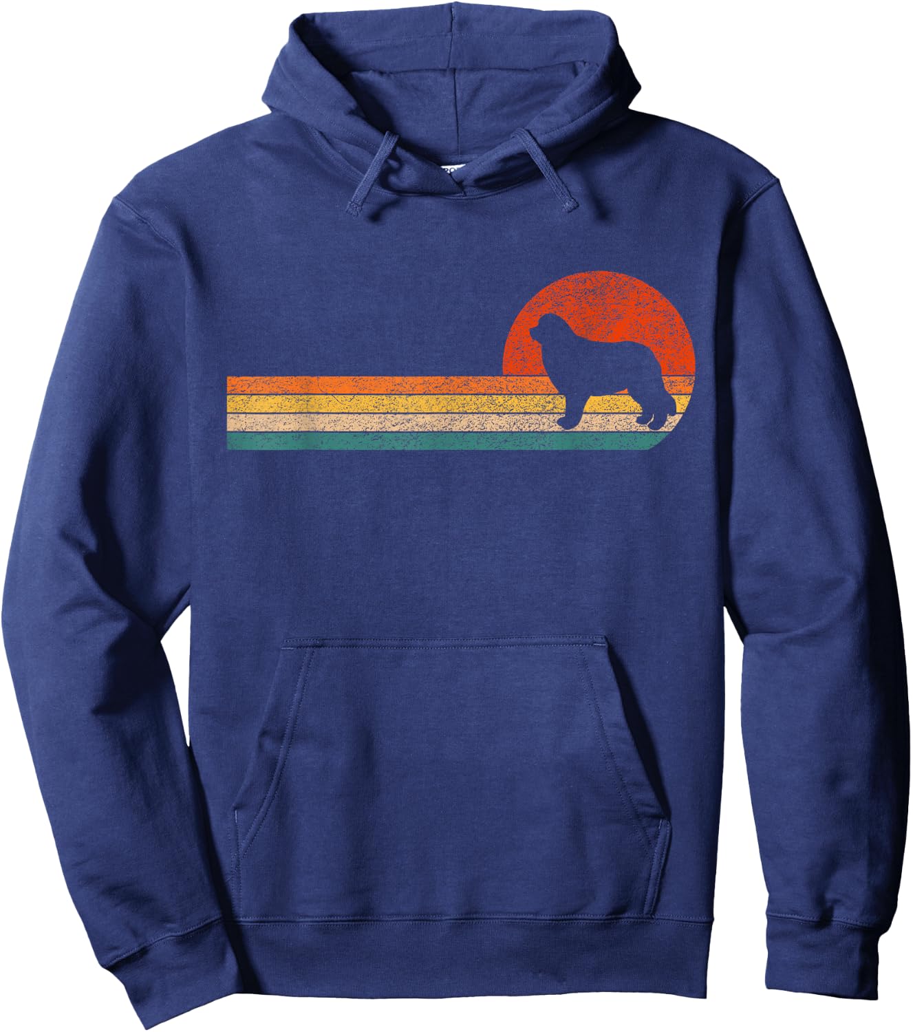 Funny Newfoundland Dog Newfie Owner Retro Vintage Hoodie - Hoodie | Navy