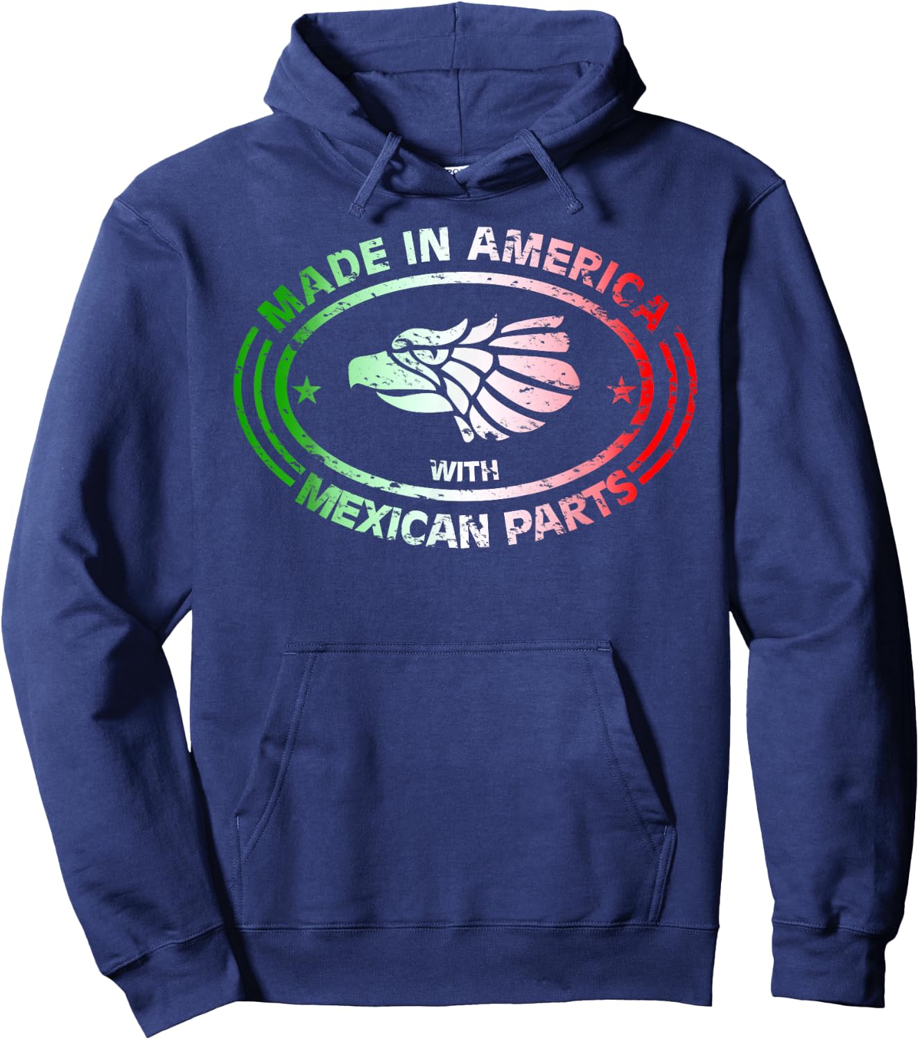 Made in America with Mexican Parts, American Pride Shirt Hoodie - Hoodie | Navy
