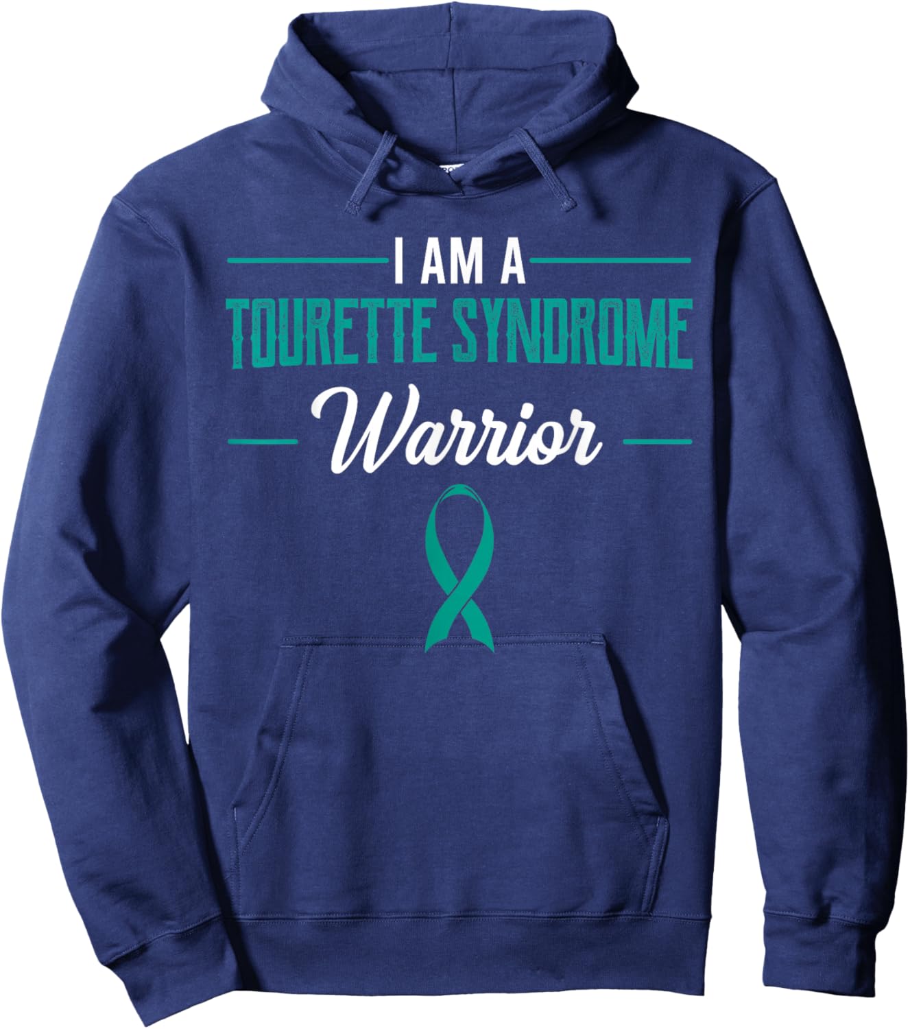 Tourette Syndrome Warrior Teal Ribbon Coprolalia Gift Hoodie - Hoodie | Navy