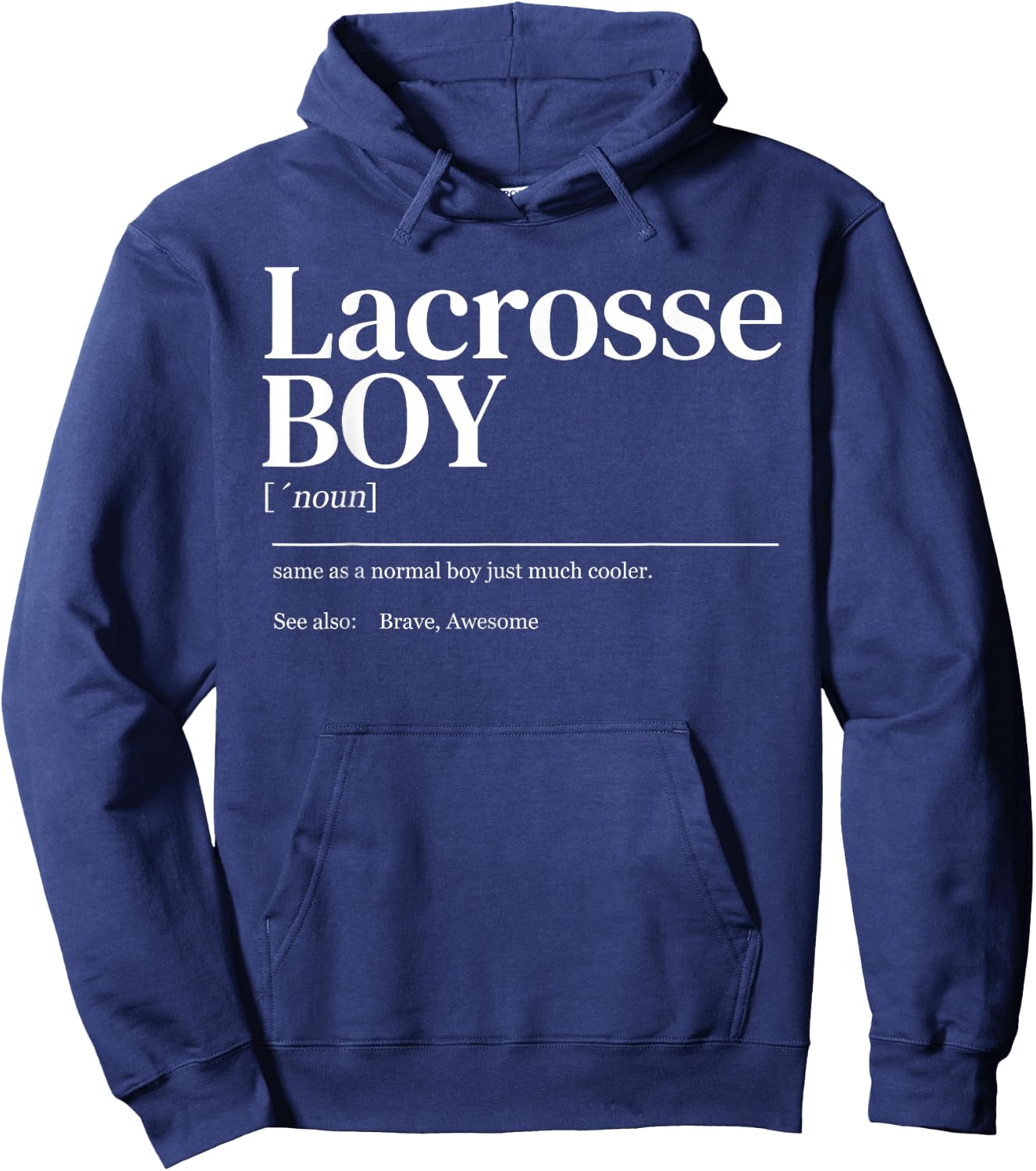 Funny Lacrosse quote definition men youth boy Hoodie - Hoodie | Navy