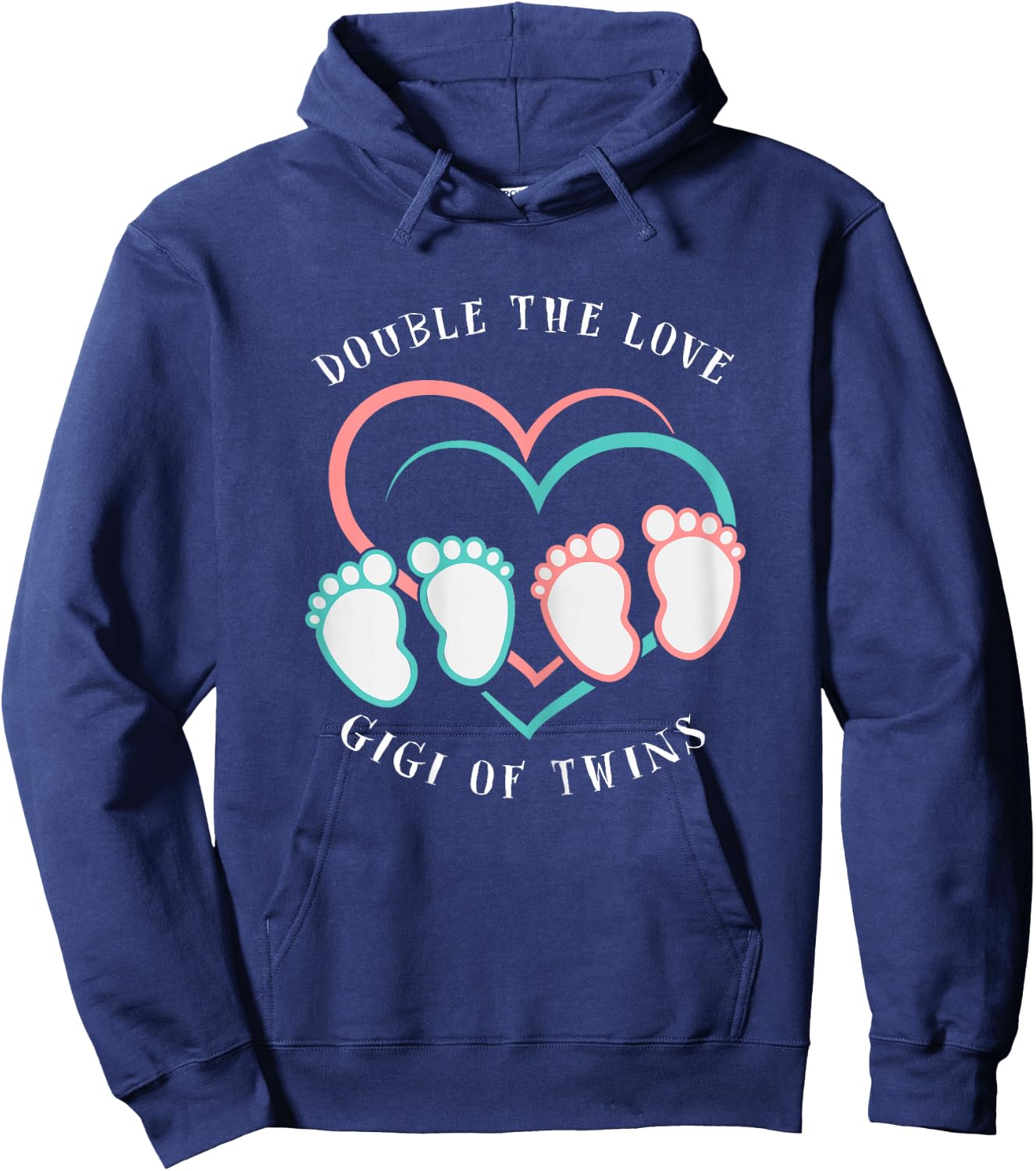 Double The Love New Gigi Grandma of Twins Hoodie - Hoodie | Navy