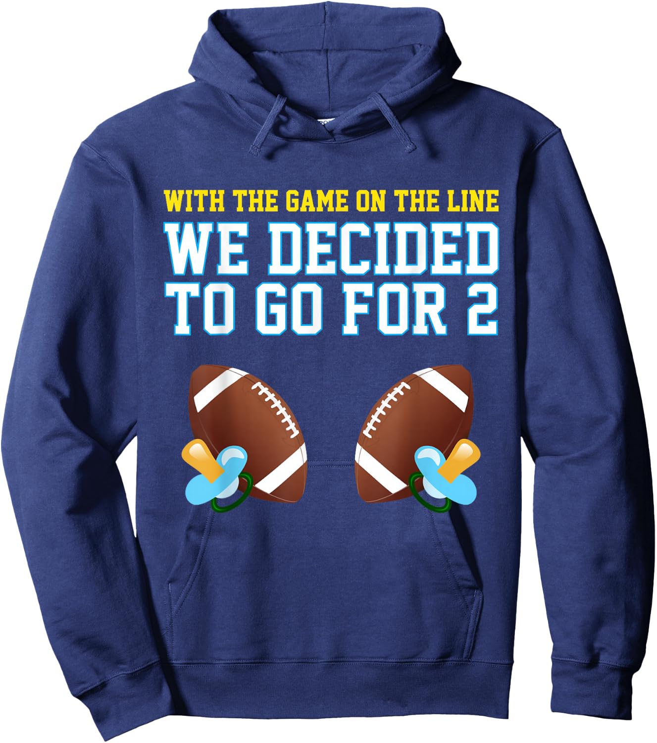Dad of Twins : Mom of Twins : Football Hoodie - Hoodie | Navy