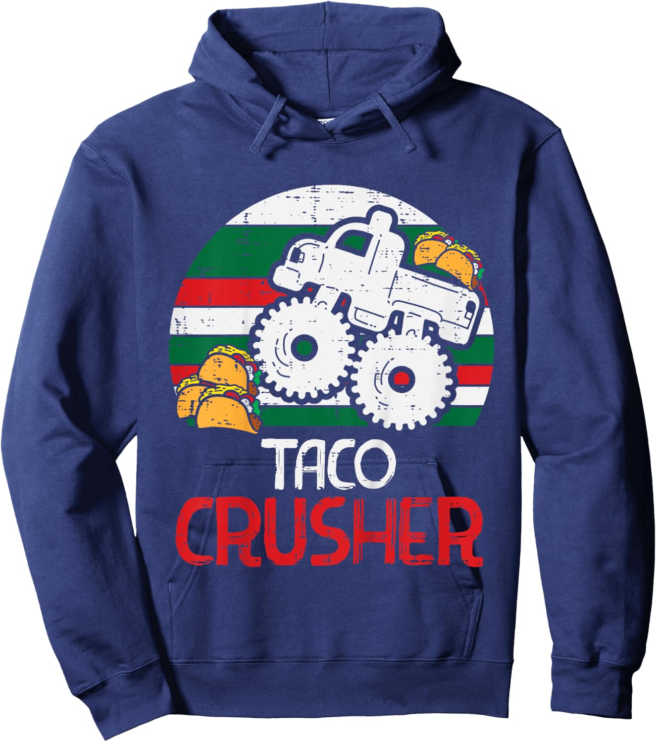 Kids Taco Crusher Monster Truck Toddler Boys Cinco De Mayo Kids Hoodie - Hoodie | Navy