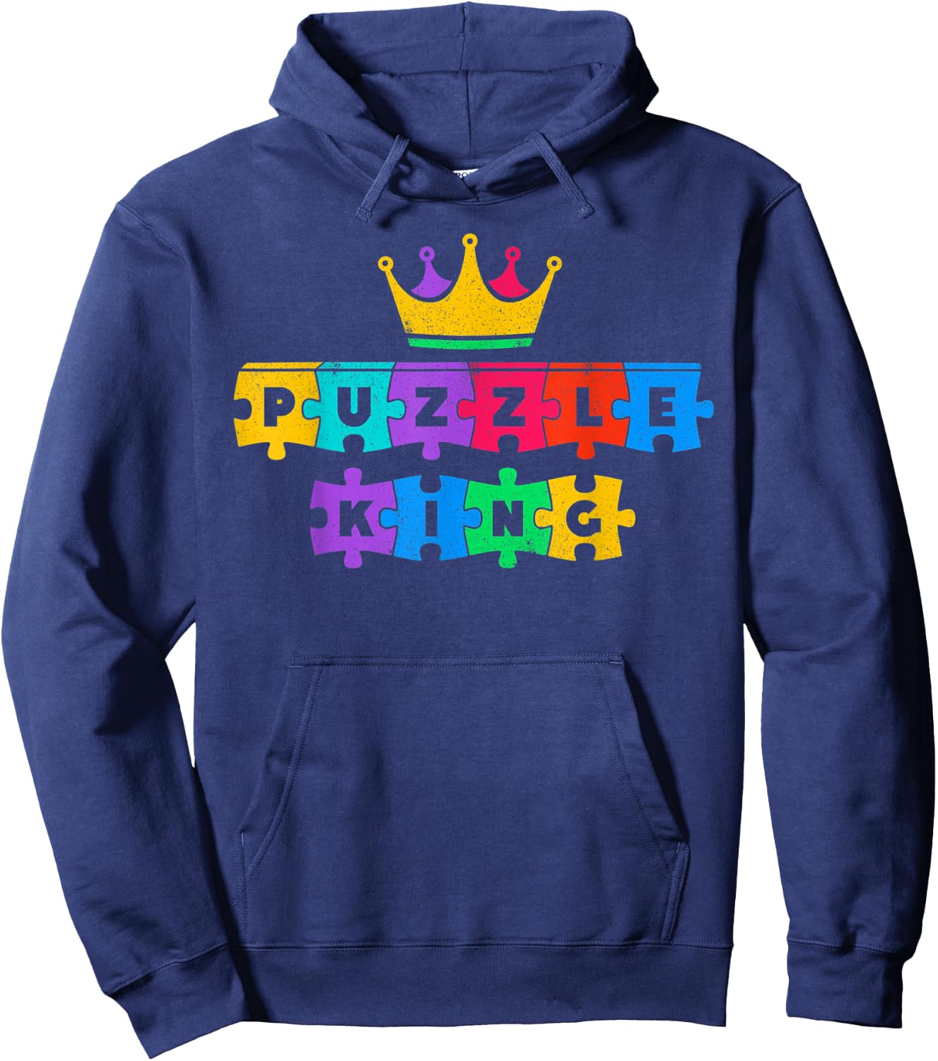 Puzzle King Funny Puzzle Lover Puzzling Enthusiast Hoodie - Hoodie | Navy