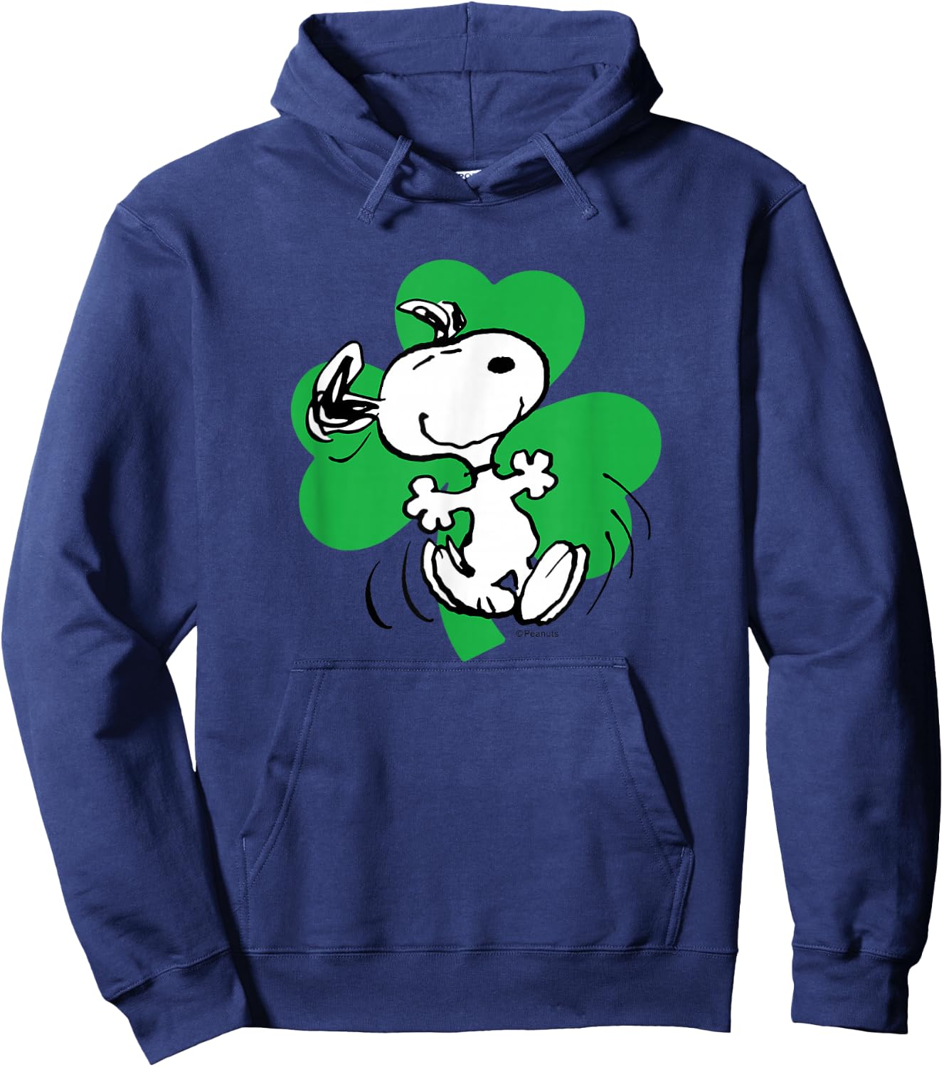 Peanuts - St.Patricks - Dancing Snoopy Shamrock Hoodie - Hoodie | Navy