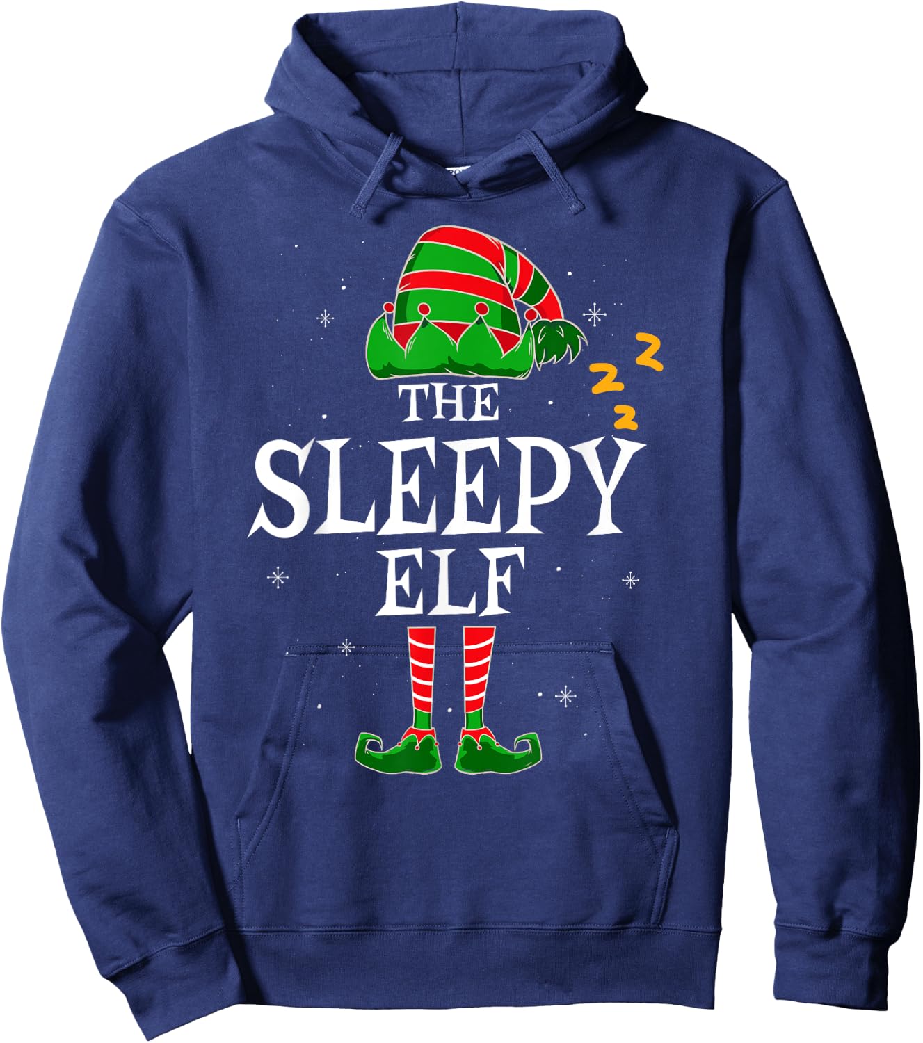 The Sleepy Elf Group Matching Family Christmas Holiday Funny Hoodie - Hoodie | Navy