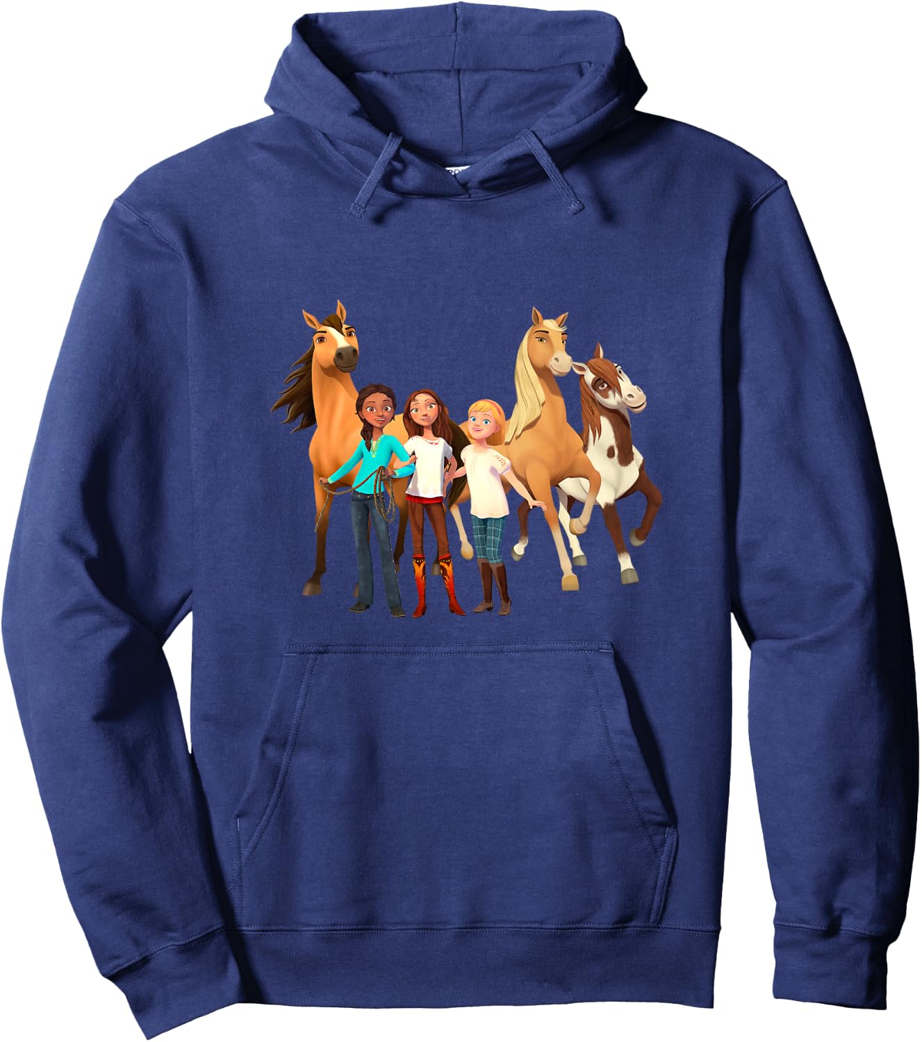 Kids DreamWorks Spirit Riding Free - All Character Kids Hoodie - Hoodie | Navy