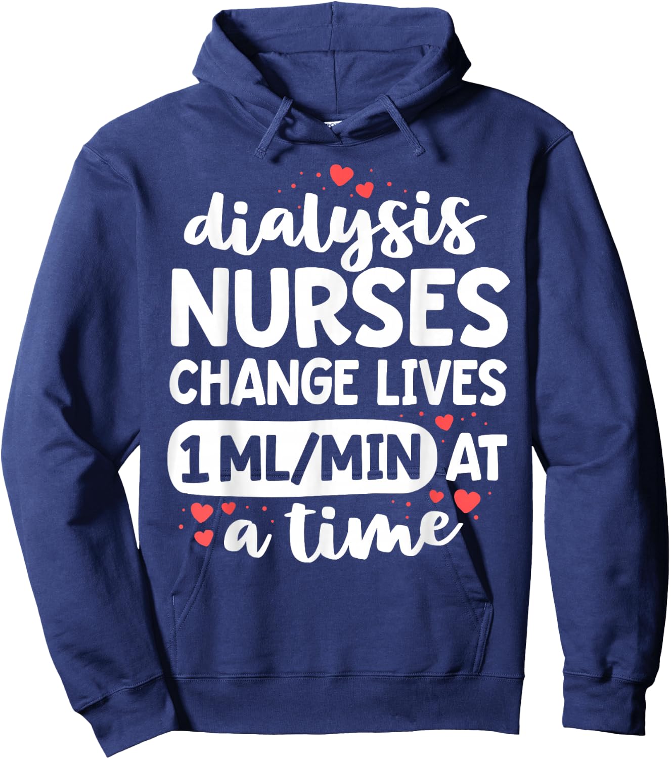 Nephrology Nursing Dialysis Nurse Gifts Kidney RN Hoodie - Hoodie | Navy