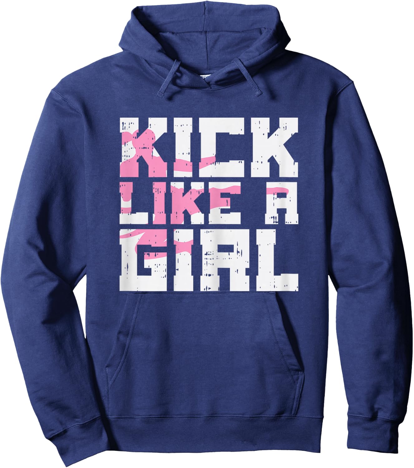 Kick Like Girl Karate Taekwondo Kung Fu Martial Arts Gift Hoodie - Hoodie | Navy