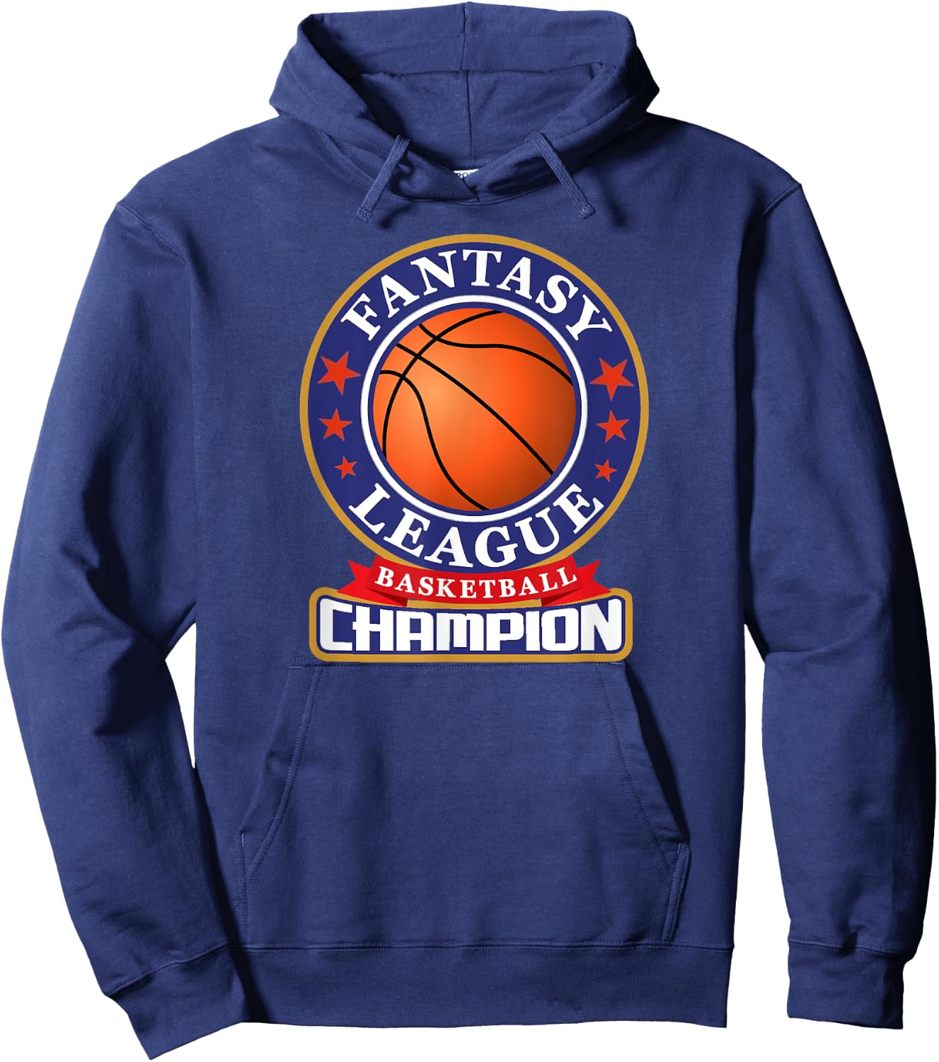 Fantasy Basketball League Champion Victory Trophy Hoodie - Hoodie | Navy