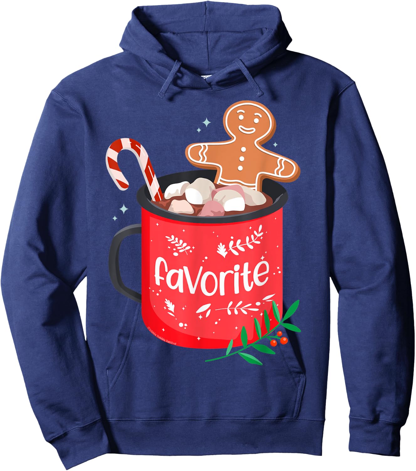Christmas Matching Family Cocoa Mug with Candy Cane FAVORITE Hoodie - Hoodie | Navy