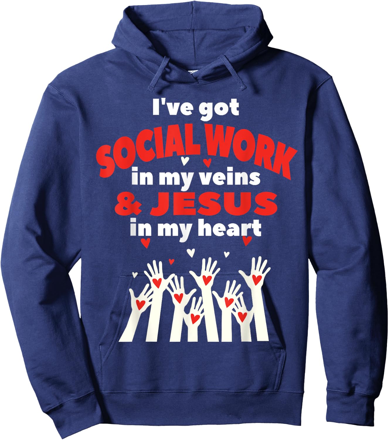 Social Worker Christian Jesus MSW Student Work Masters Grad Hoodie - Hoodie | Navy