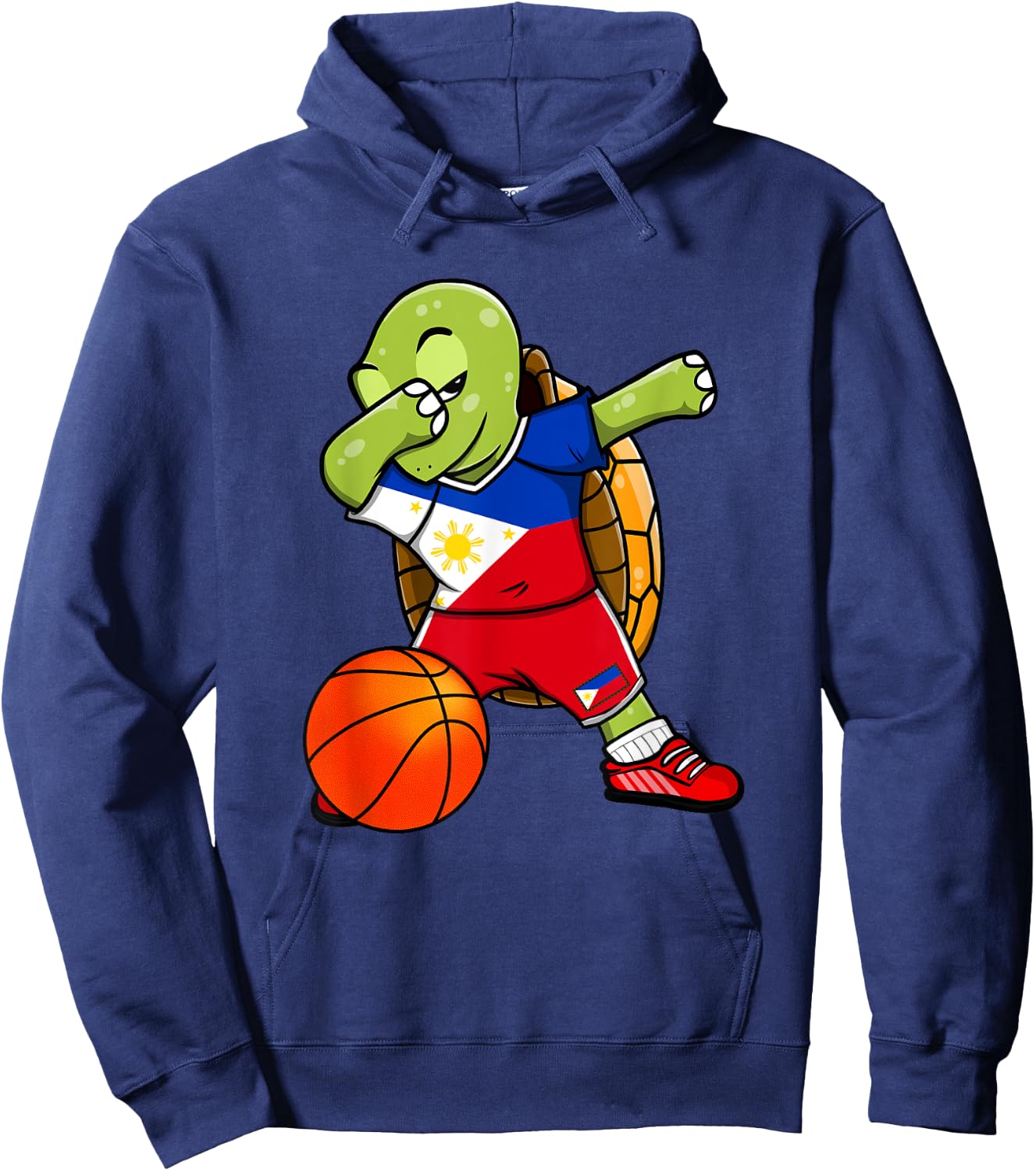 Dabbing Turtle Philippines Jersey Philippine Basketball Fans Hoodie - Hoodie | Navy