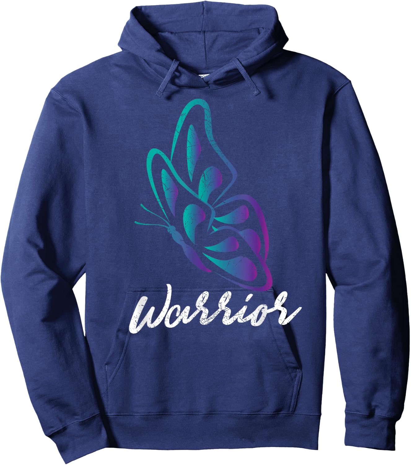 Butterfly Warrior - Suicide Prevention Awareness Hoodie - Hoodie | Navy