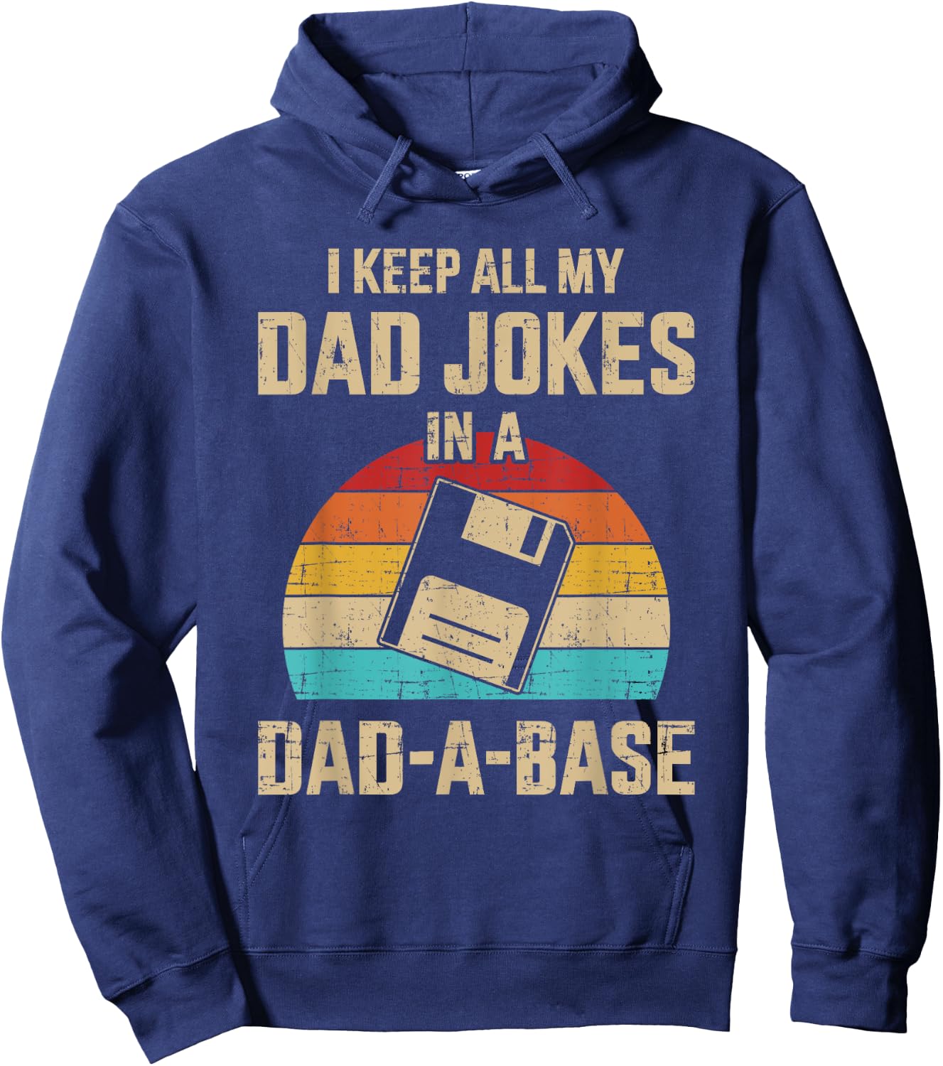Funny dad jokes in dad-a-base vintage for father's day Hoodie - Hoodie | Navy