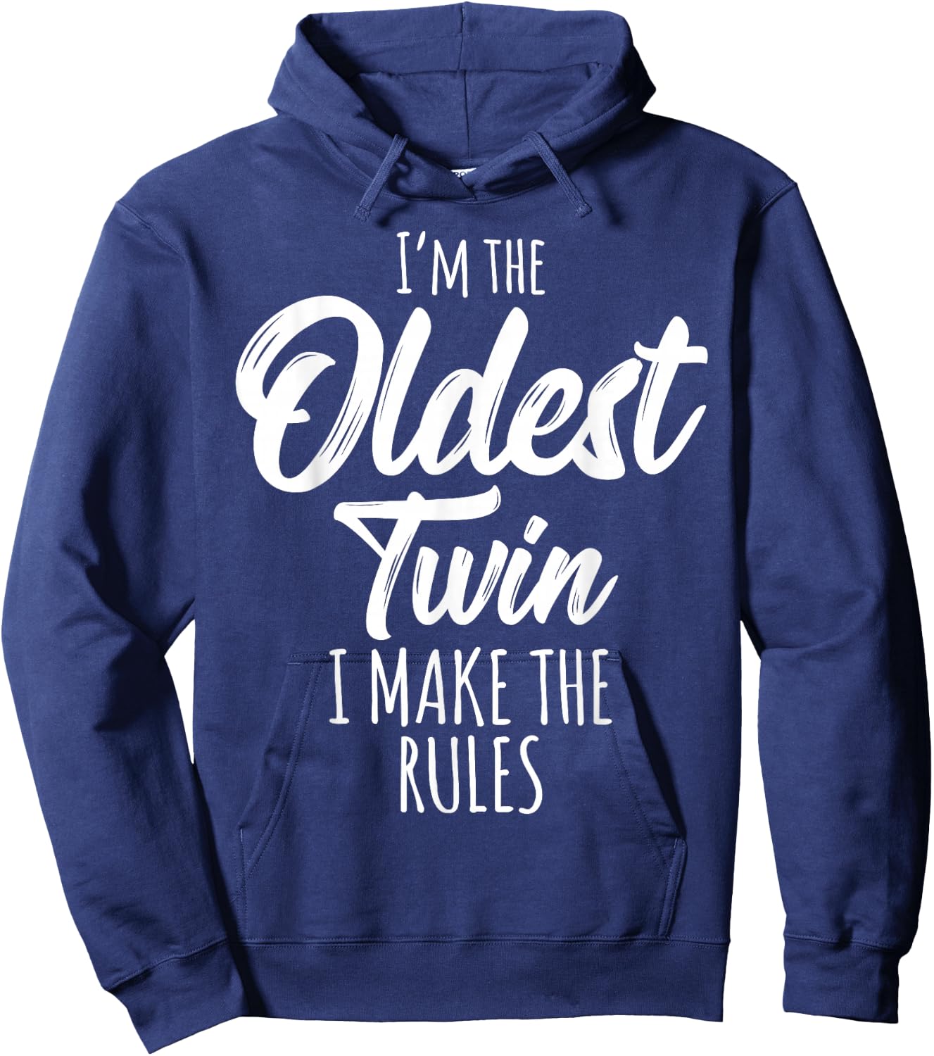 Twins Matching Shirt Birthday Sibling Oldest Twin Hoodie - Hoodie | Navy