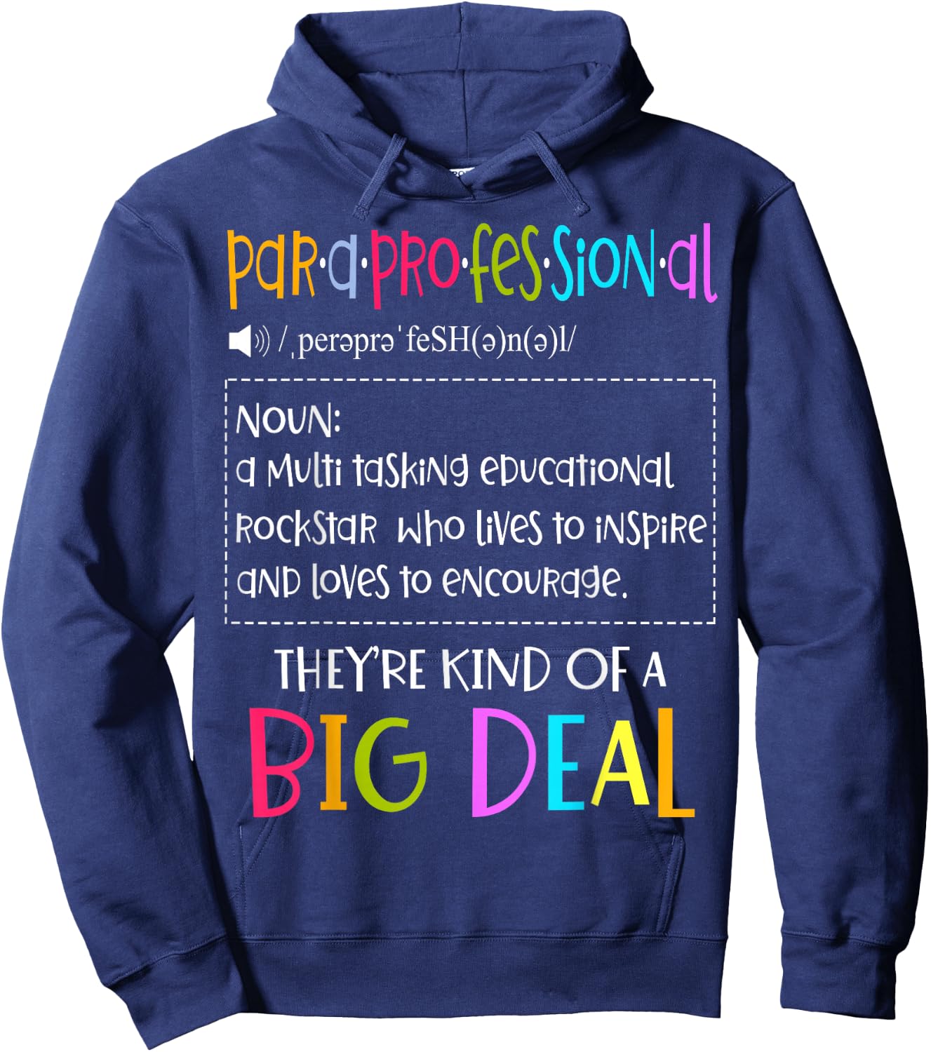 Para Professional Elementary School Lesson Teachers Hoodie - Hoodie | Navy