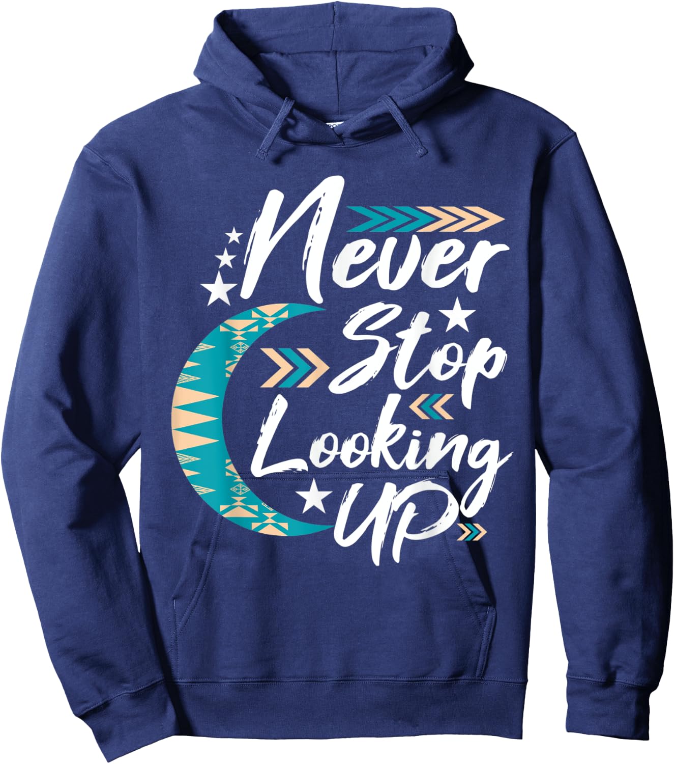 Never Stop Looking Up - Stargazer - Astronome - Astronomy Hoodie - Hoodie | Navy