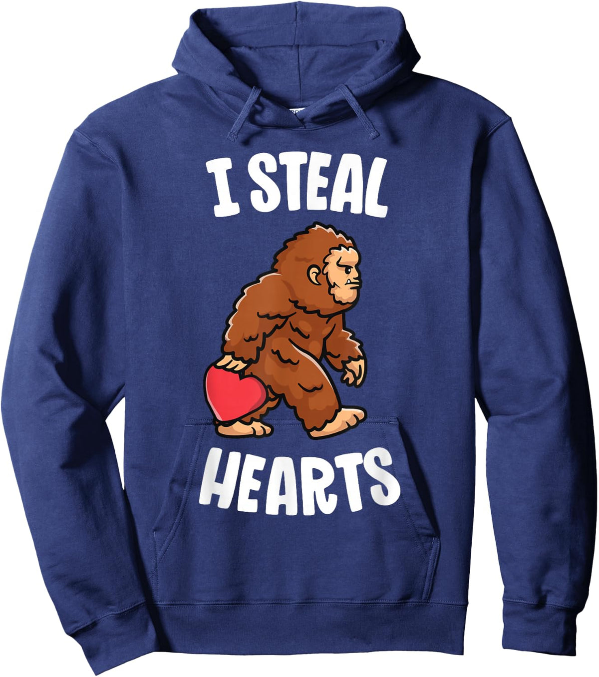 Bigfoot Valentines Day I Steal Hearts Funny Sasquatch Boys Hoodie - Hoodie | Navy