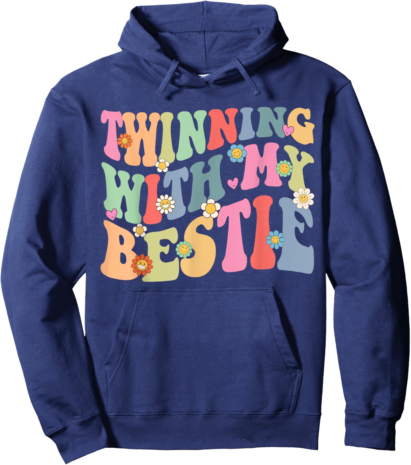 Twinning With My Bestie Spirit Week Twin Day Best Friend 70s Hoodie - Hoodie | Navy