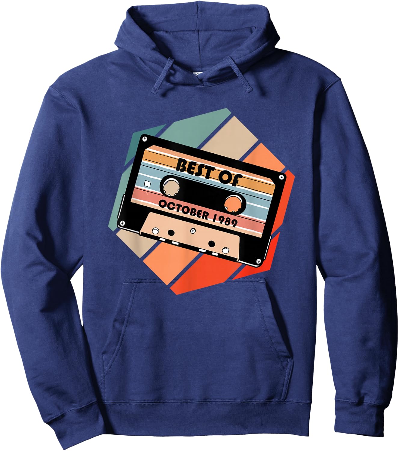 Vintage Best of October 1989 Cassette Retro Birthday Tape Hoodie - Hoodie | Navy