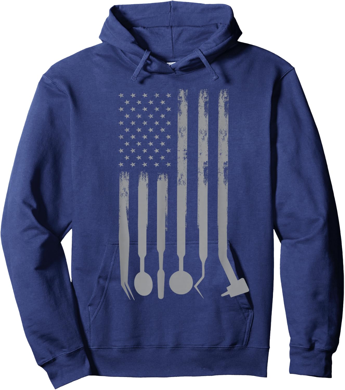 American Dentist Design USA Flag Dental Treatment Hoodie - Hoodie | Navy