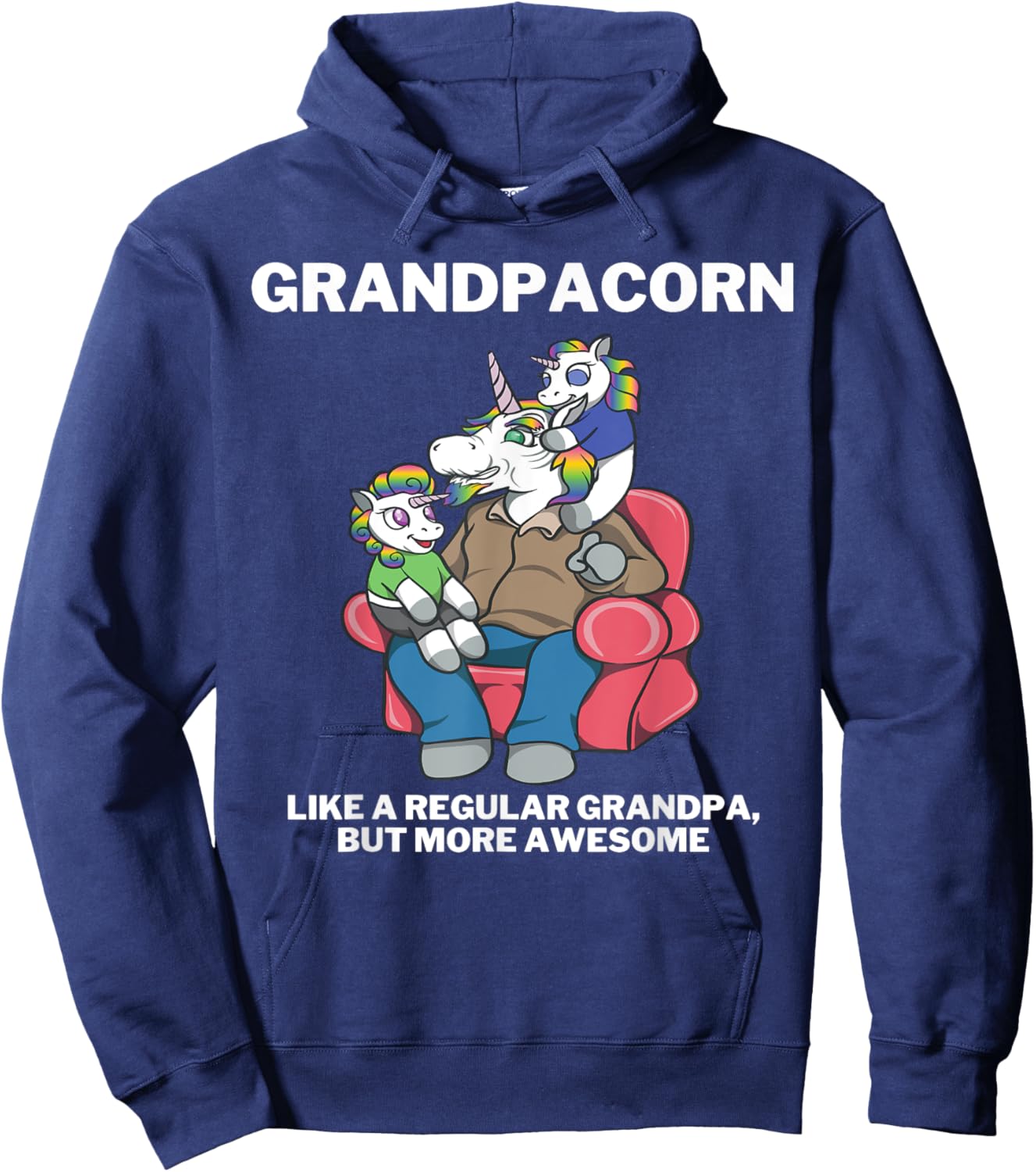 Grandpacorn for Granddad Unicorn Grandpa Hoodie - Hoodie | Navy
