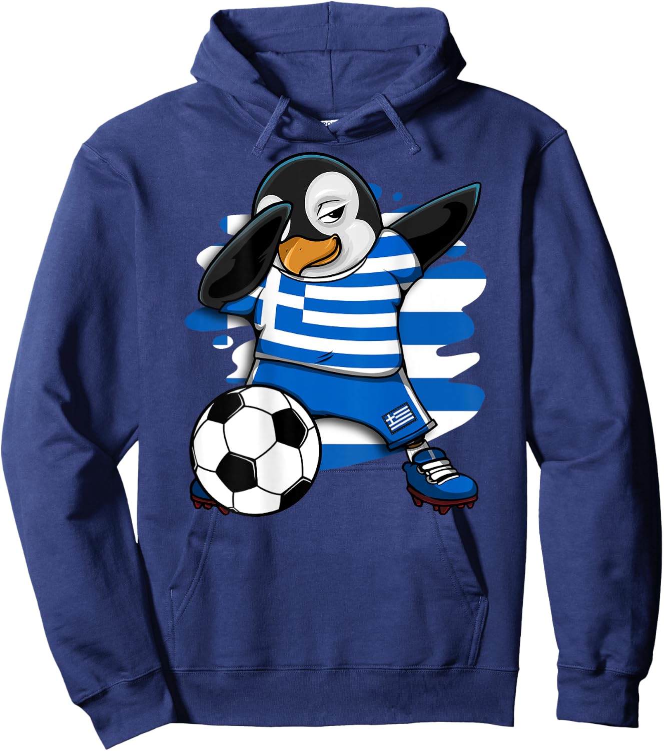 Dabbing Penguin Greece Soccer Fans Jersey Football Lovers Hoodie - Hoodie | Navy