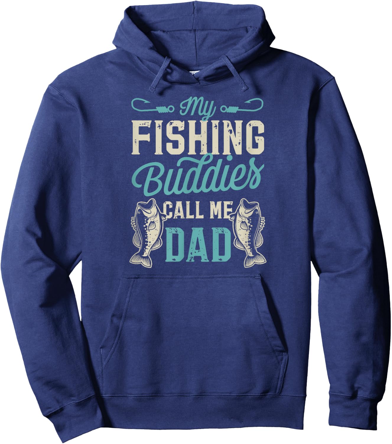 My Fishing Buddies Call Me Dad Large Mouth Bass Father's Day Hoodie - Hoodie | Navy