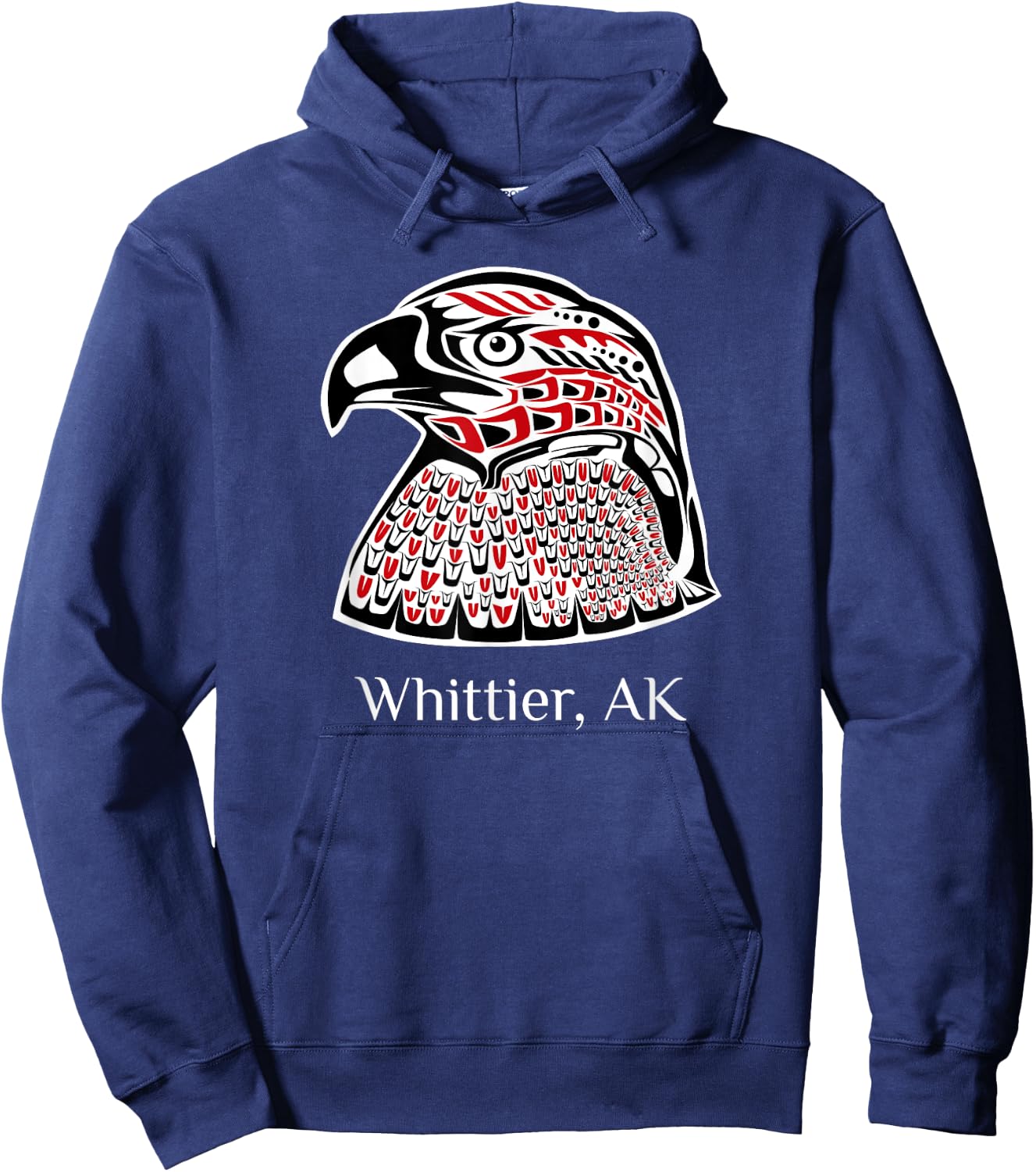Pacific NW SE Native American Indian Eagle Whittier Alaska Hoodie - Hoodie | Navy