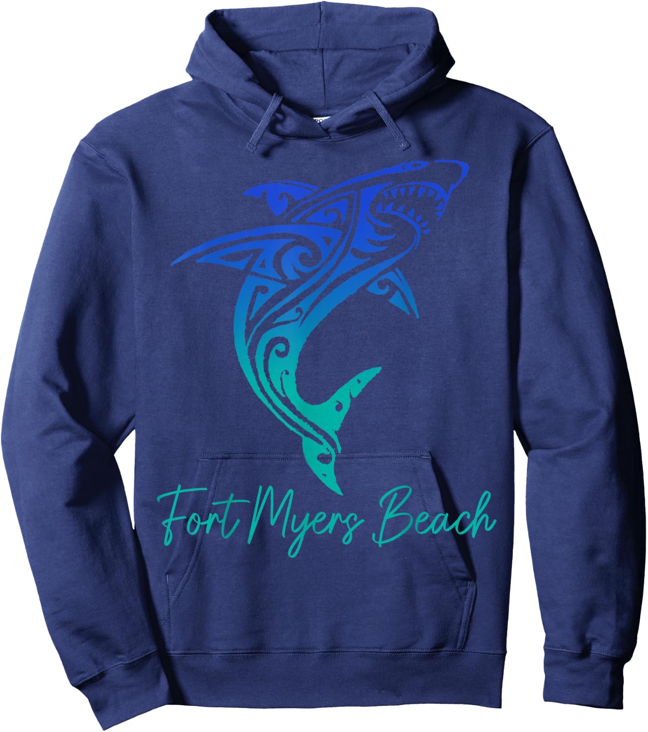 Fort Myers Beach FL Shark Scuba Diving Surfer Florida Surf Hoodie - Hoodie | Navy
