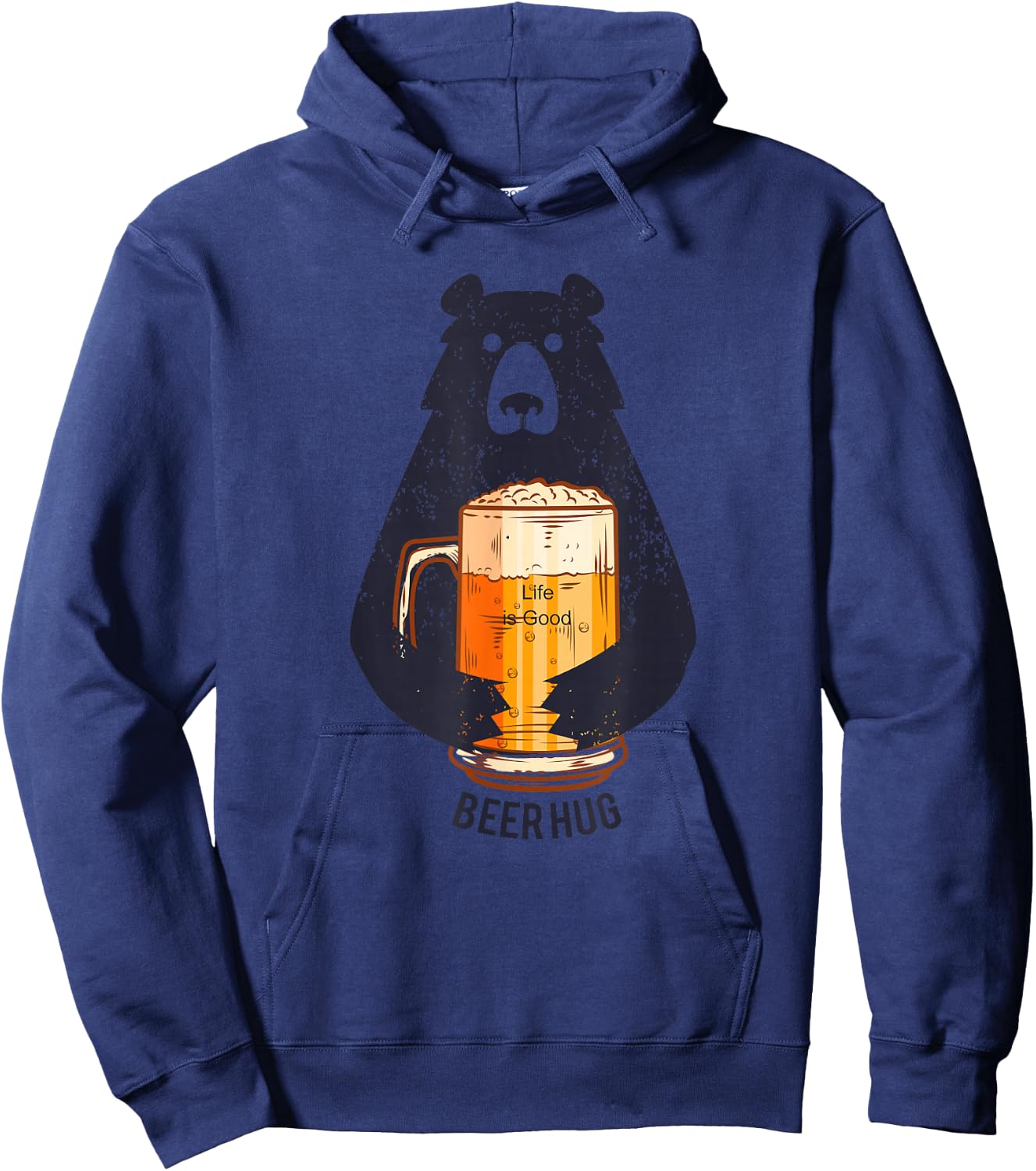 Bear, Beer, Beer Hug | IPA, Club Hoodie - Hoodie | Navy
