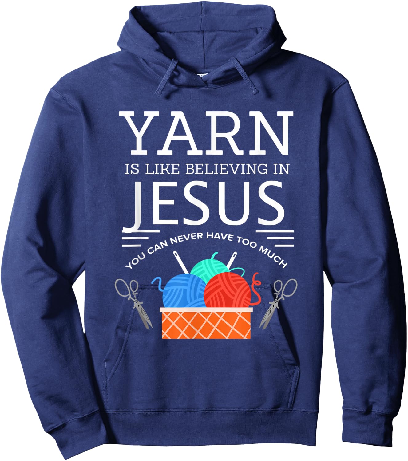 Sewing Jesus Shirt Quilting Yarn Needle Christian Hoodie - Hoodie | Navy